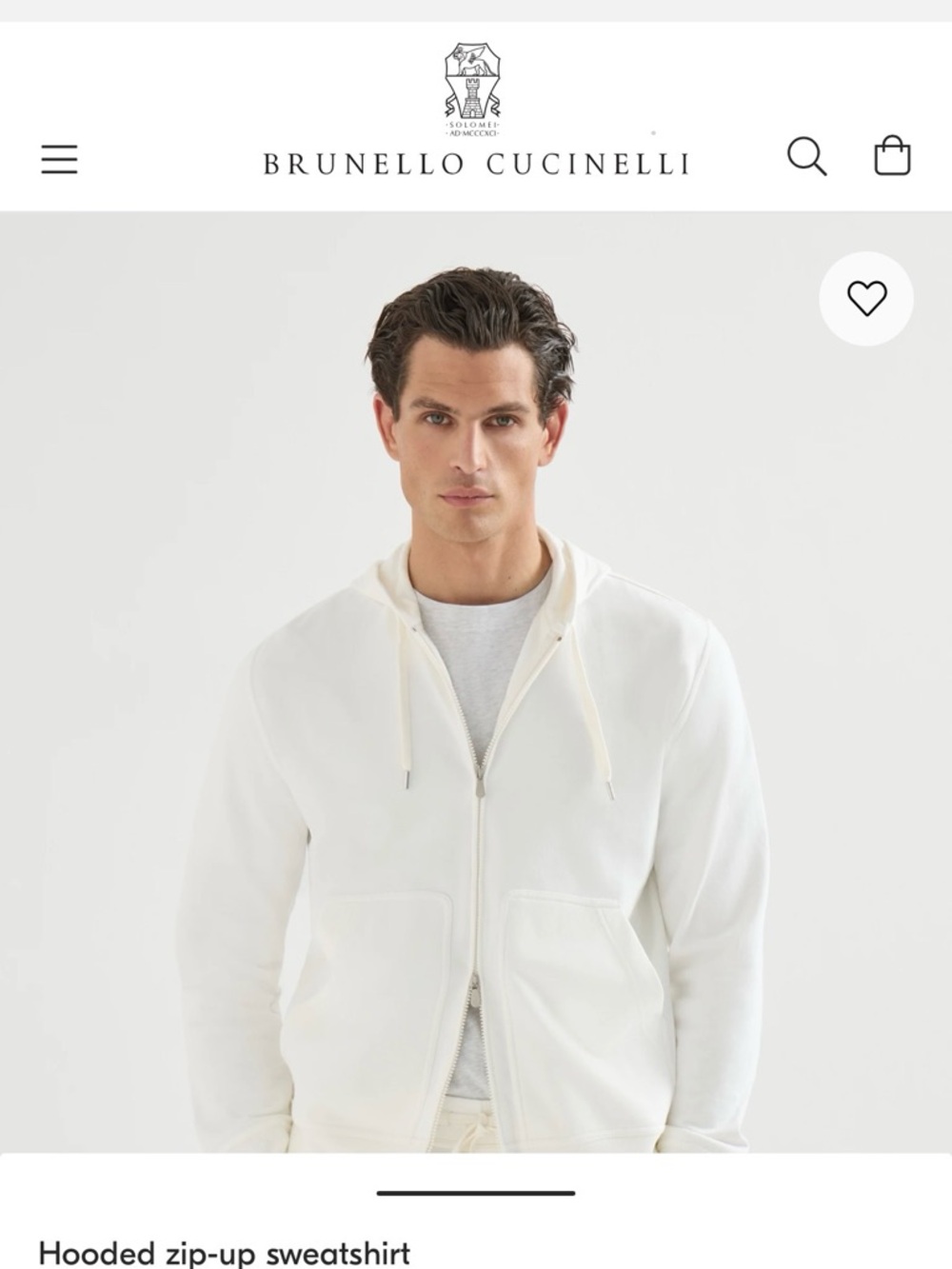 Brunello Cucinelli Neutral Colorblock Zip-Up Hoodie XL - Picture 5 of 5